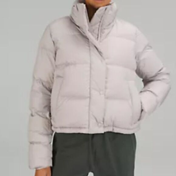 lululemon athletica Jackets & Blazers - LULULEMON WUNDER Puff CROPPED JACKET SIZE 8 perfect Heathered Natural Ivory NWT